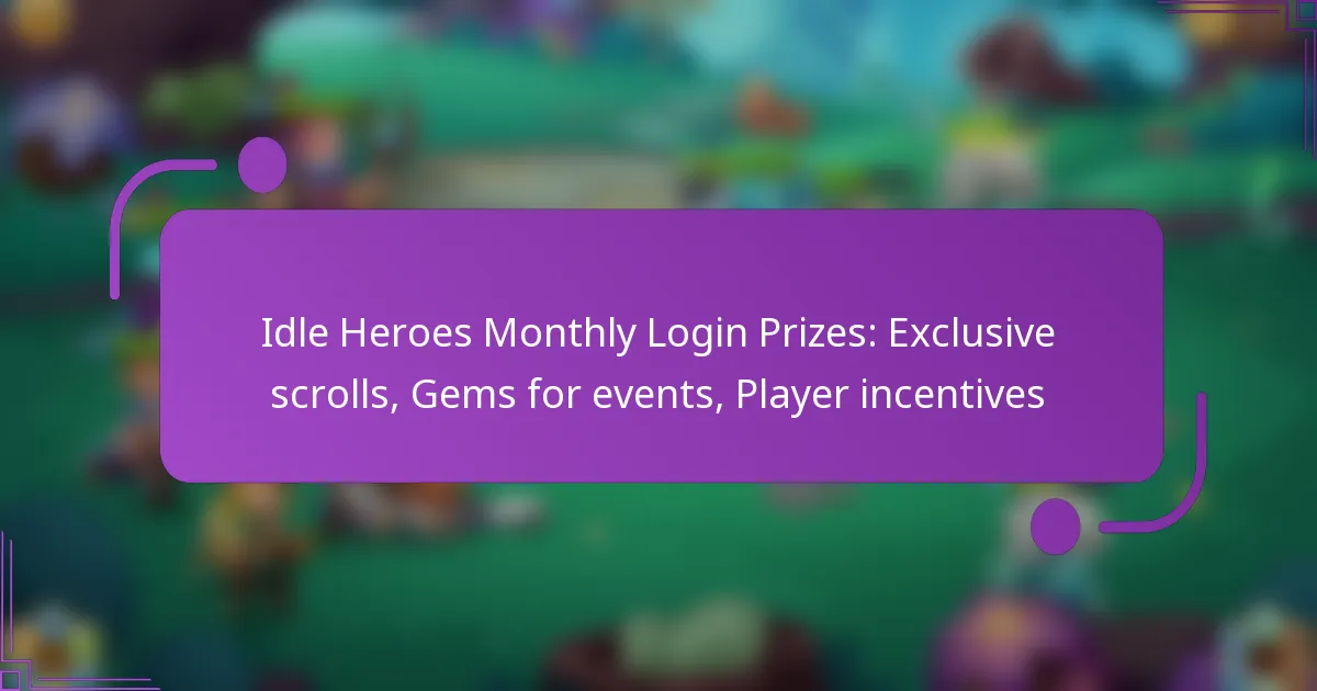 Idle Heroes Monthly Login Prizes: Exclusive scrolls, Gems for events, Player incentives