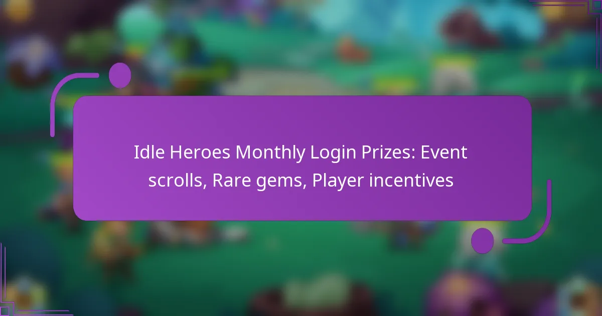 Idle Heroes Monthly Login Prizes: Event scrolls, Rare gems, Player incentives