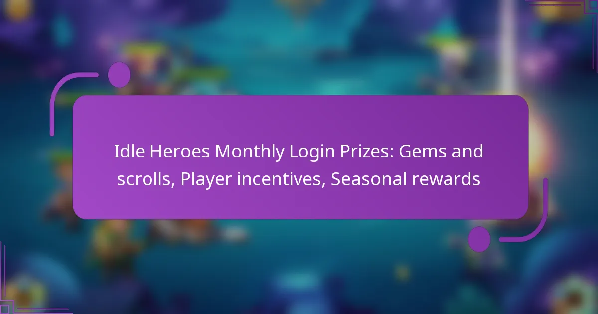 Idle Heroes Monthly Login Prizes: Gems and scrolls, Player incentives, Seasonal rewards