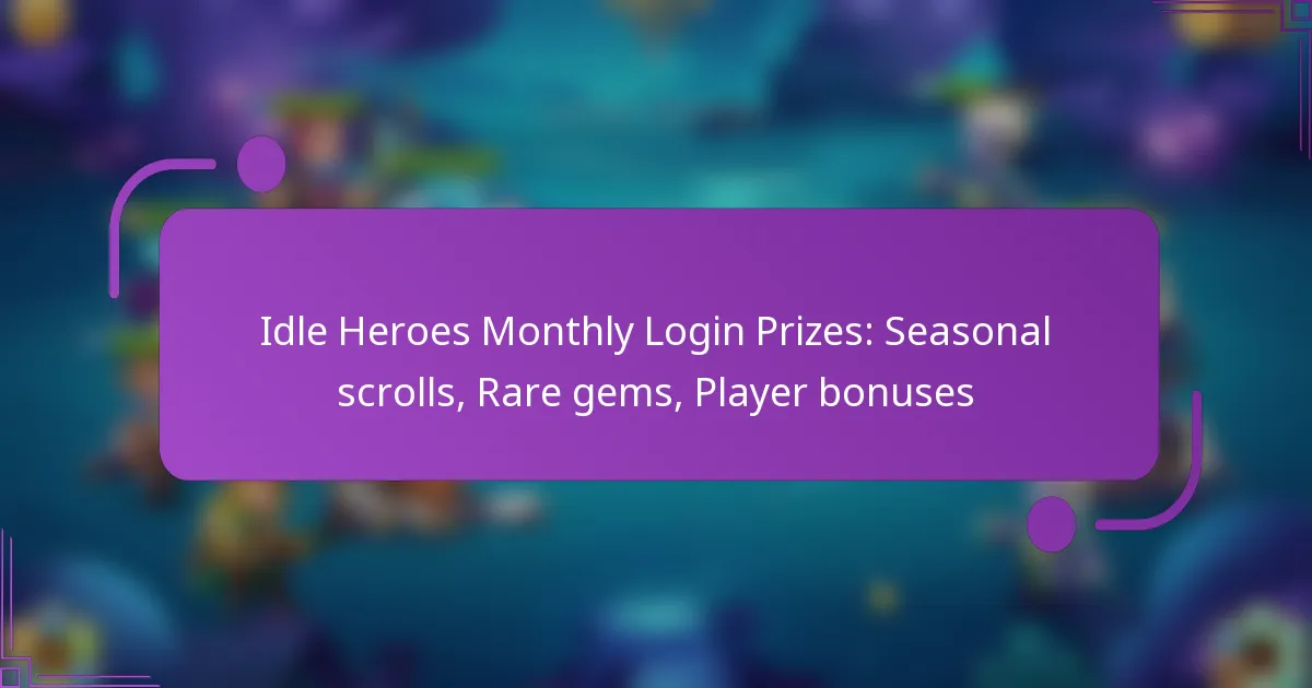 Idle Heroes Monthly Login Prizes: Seasonal scrolls, Rare gems, Player bonuses
