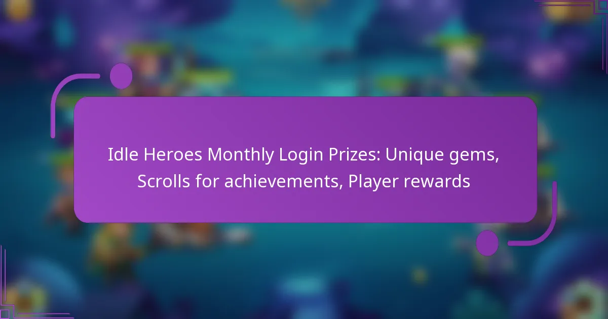 Idle Heroes Monthly Login Prizes: Unique gems, Scrolls for achievements, Player rewards