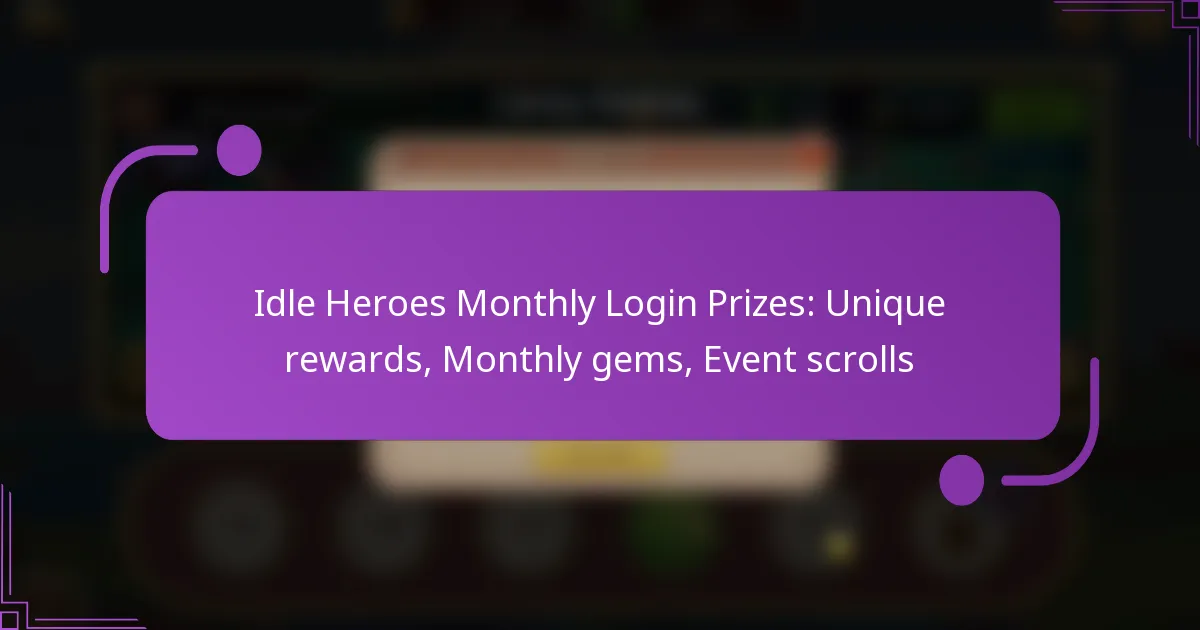 Idle Heroes Monthly Login Prizes: Unique rewards, Monthly gems, Event scrolls