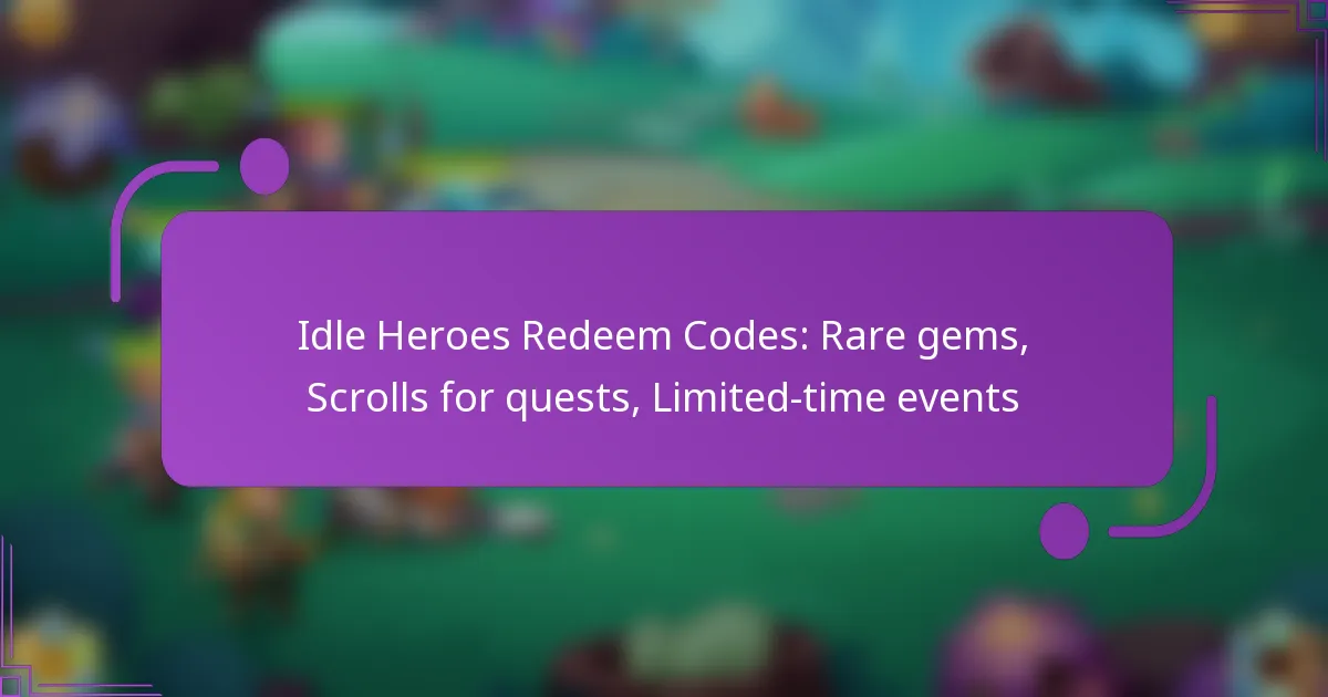 Idle Heroes Redeem Codes: Rare gems, Scrolls for quests, Limited-time events