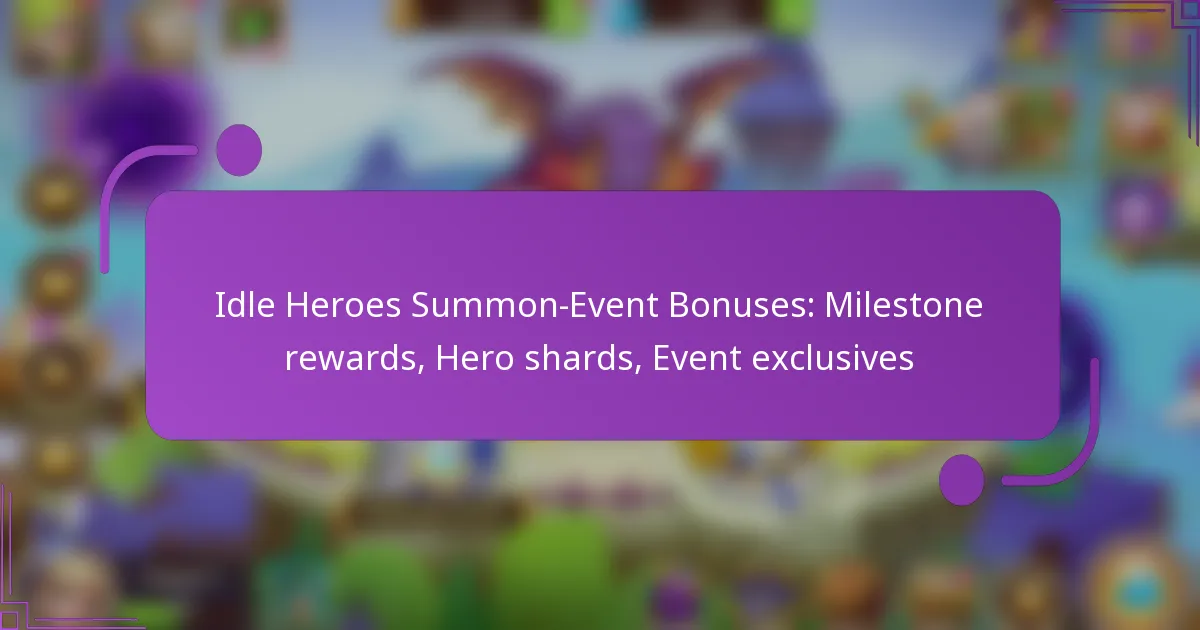 Idle Heroes Summon-Event Bonuses: Milestone rewards, Hero shards, Event exclusives