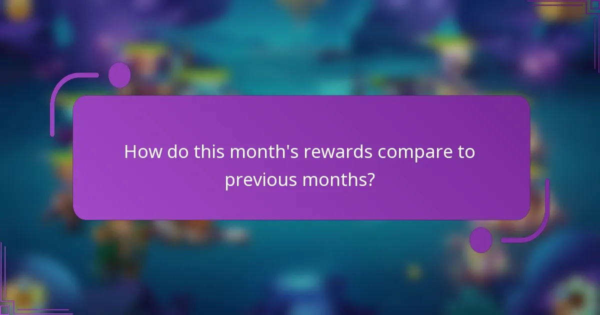 How do this month's rewards compare to previous months?