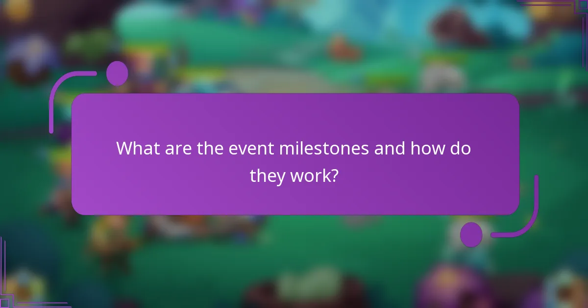 What are the event milestones and how do they work?