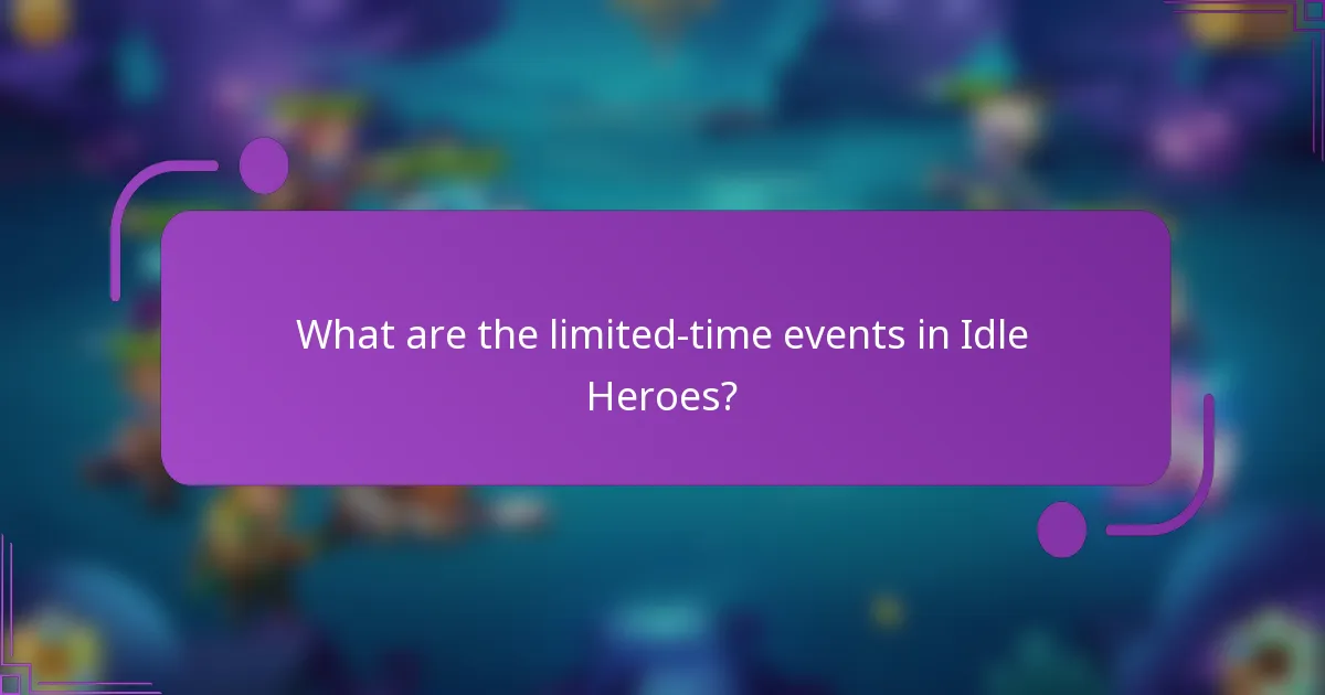 What are the limited-time events in Idle Heroes?